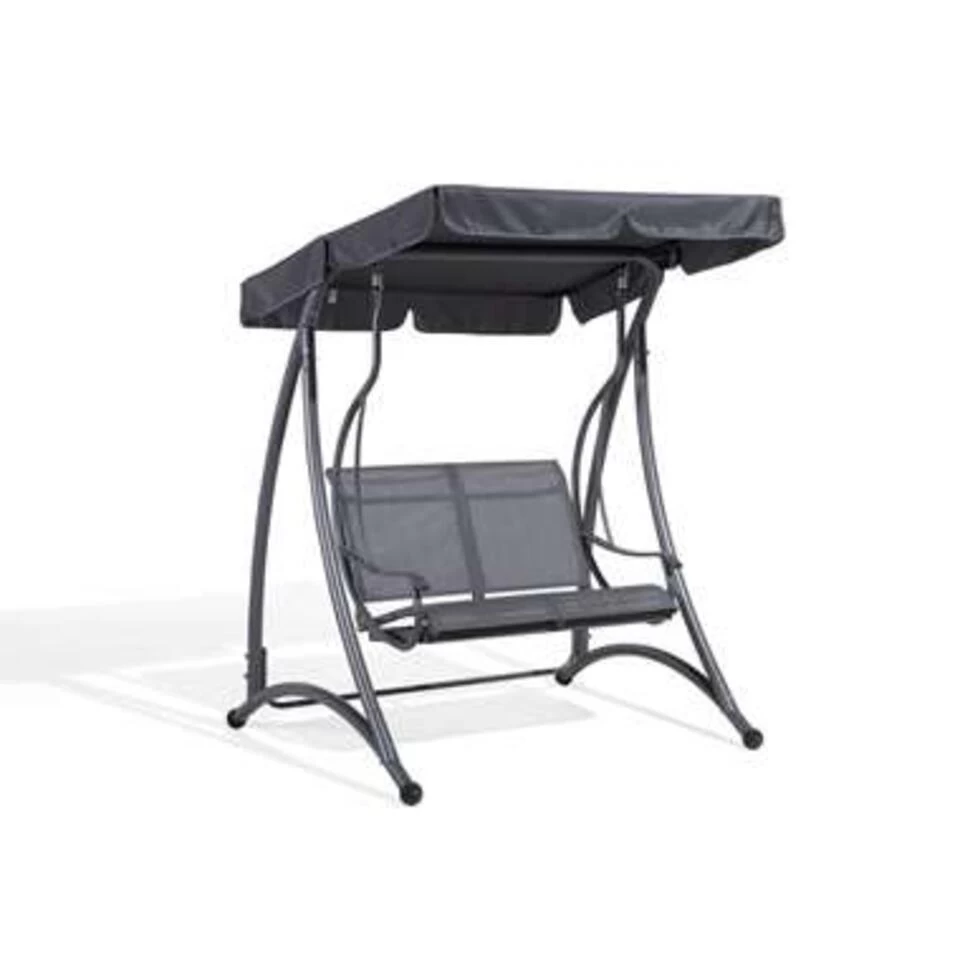 Beliani Schommelbank TESERO - Grijs Staal - Afbeelding 4