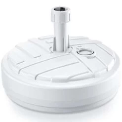 Prosperplast Parasolvoet - Rond - Rotan - Wit - 10 L - 39 Cm