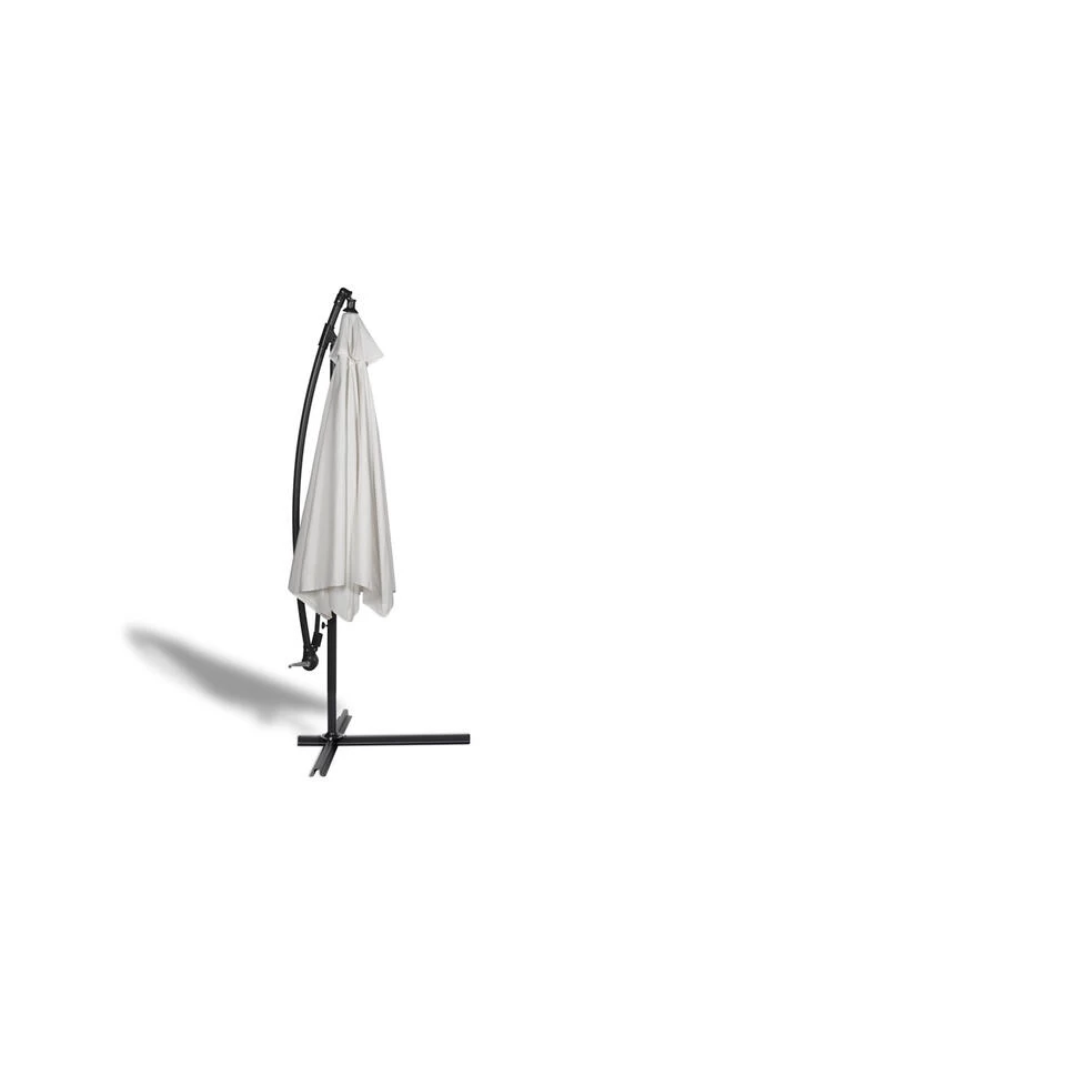 909 Outdoor Hangende Parasol Met Stalenframe In Wit - Afbeelding 4