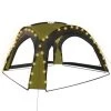 VidaXL Partytent Met LED En 4 Zijwanden 3,6x3,6x2,3 M Groen