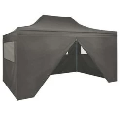 VidaXL Partytent Met 4 Zijwanden Inklapbaar 3x4 M Staal Antraciet