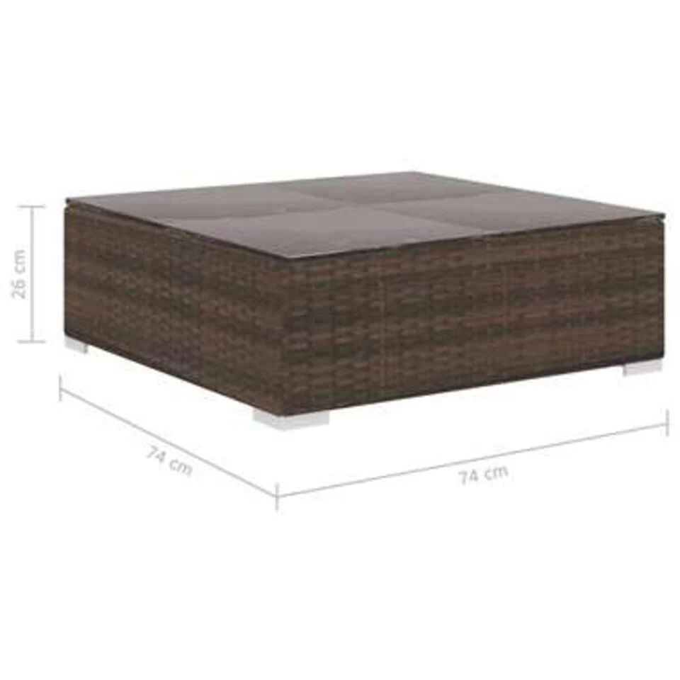 VidaXL 5-delige Loungeset Met Kussens Poly Rattan Bruin - Afbeelding 4