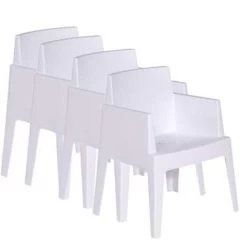 Garden Impressions Box Tuinstoel The Original Wit - 4 Stuks