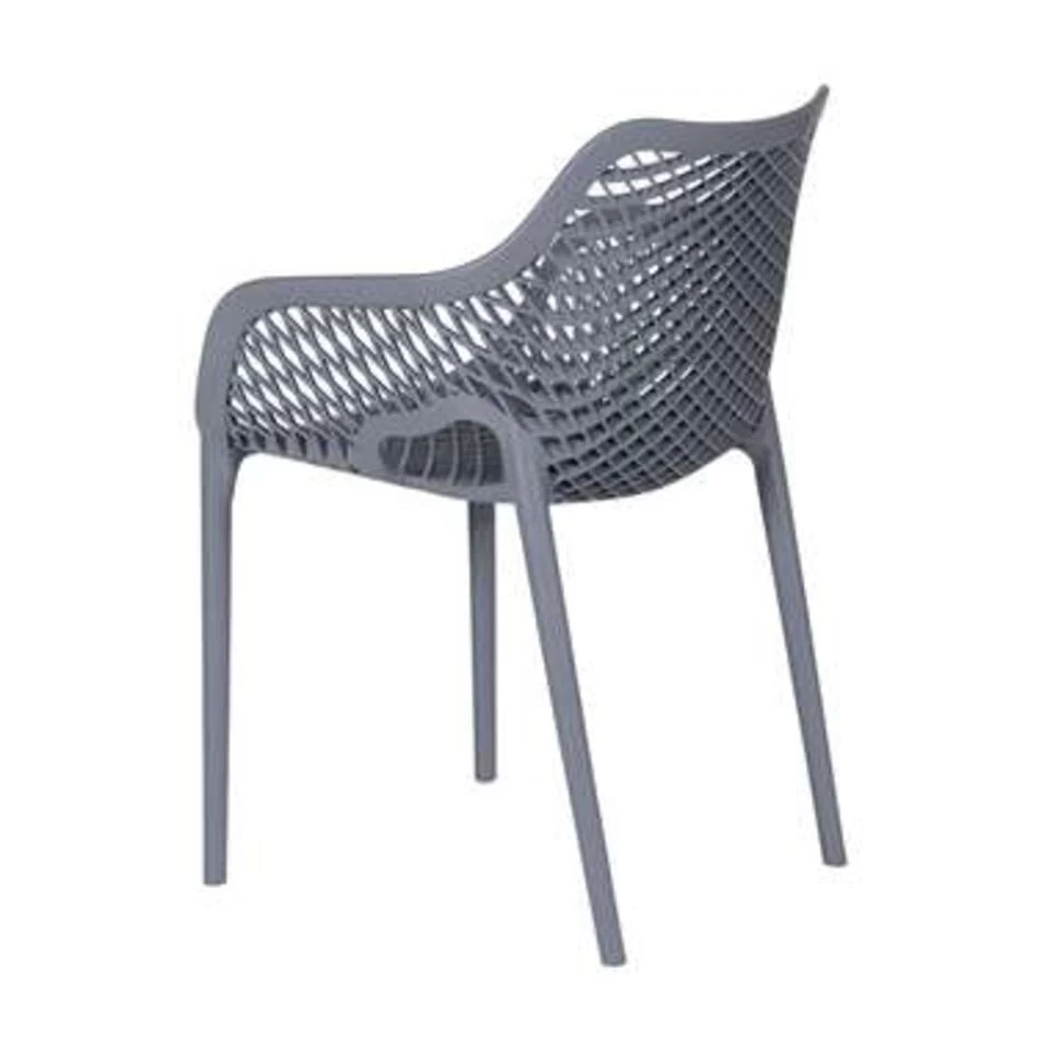 Garden Impressions Air XL Kunststof Tuinstoel Donker Grijs - 4 Stuks - Afbeelding 2