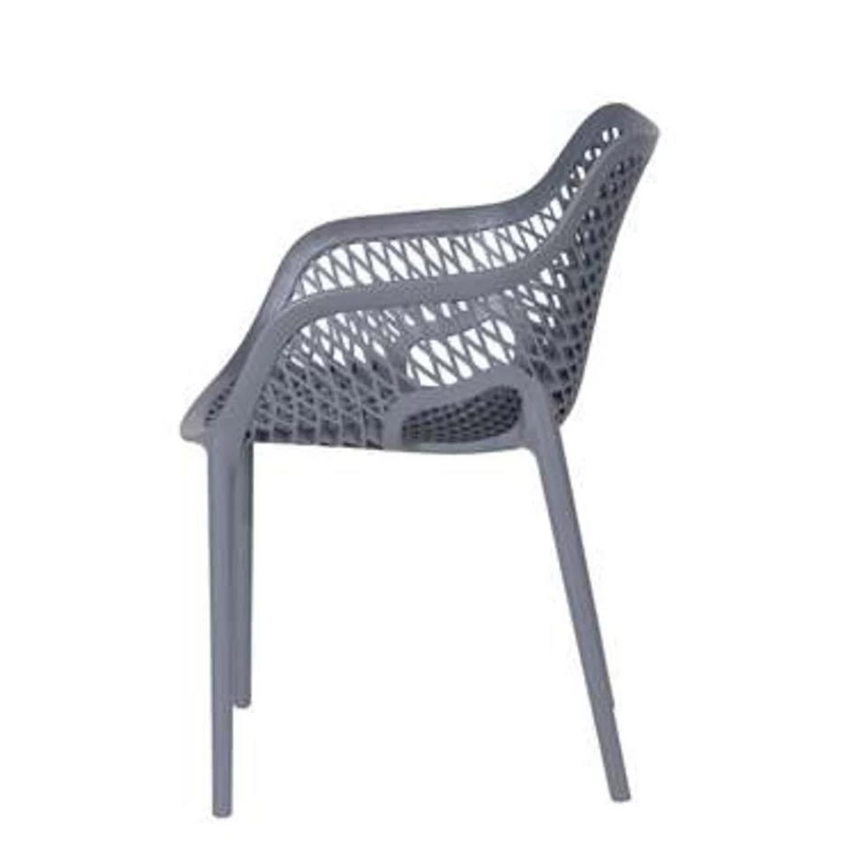 Garden Impressions Air XL Kunststof Tuinstoel Donker Grijs - 4 Stuks - Afbeelding 3