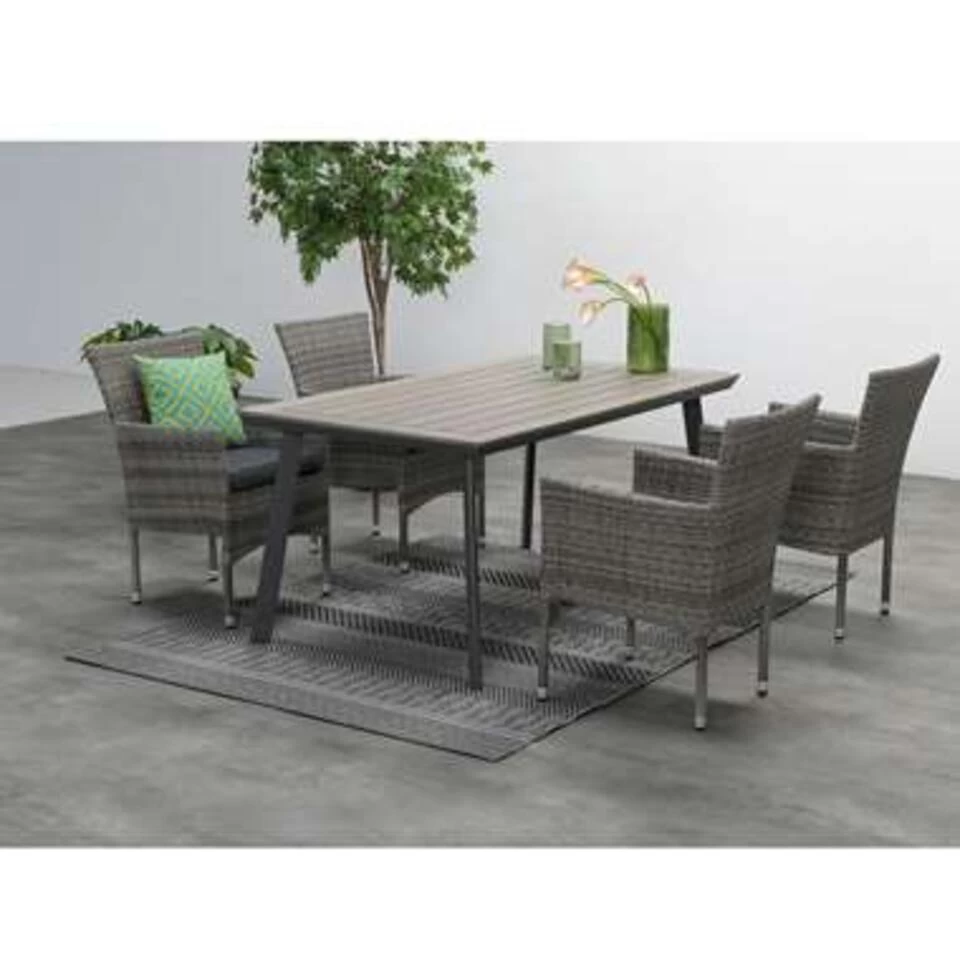 Garden Impressions Penedo Tuintafel 160x90 Cm - Zwart - Afbeelding 4