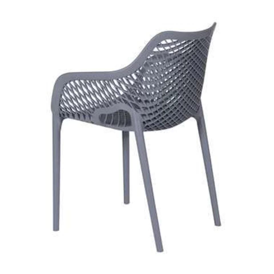 Garden Impressions Air XL Kunststof Tuinstoel Donker Grijs - 2 Stuks - Afbeelding 2