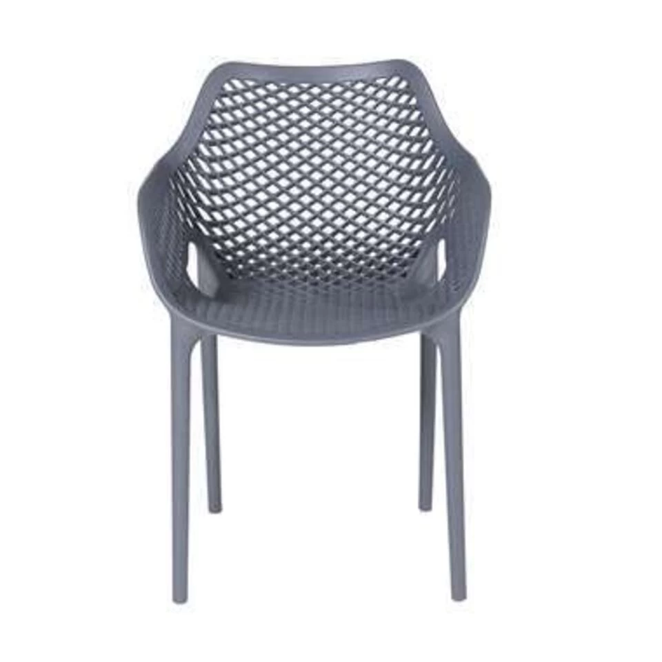 Garden Impressions Air XL Kunststof Tuinstoel Donker Grijs - 2 Stuks - Afbeelding 3