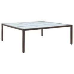 VidaXL Tuintafel 200x200x74 Cm Poly Rattan Bruin
