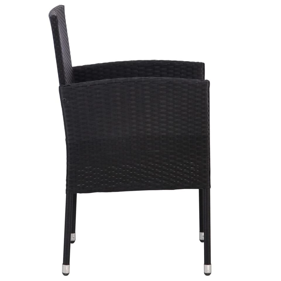 VidaXL Tuinstoelen 2 St Poly Rattan Zwart - Afbeelding 4