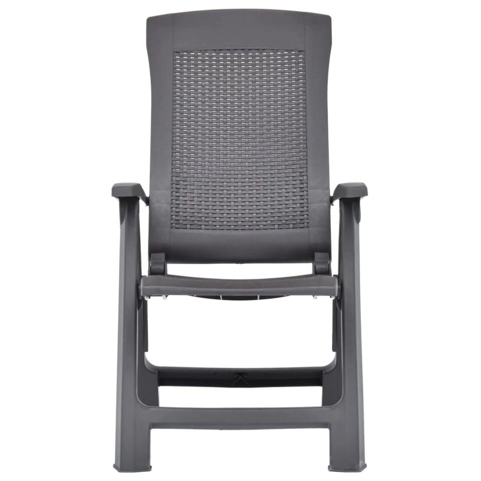 VidaXL Tuinstoelen 2 St Verstelbaar Kunststof Mokka - Afbeelding 3