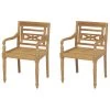VidaXL Stoelen Batavia 2 St Massief Teakhout