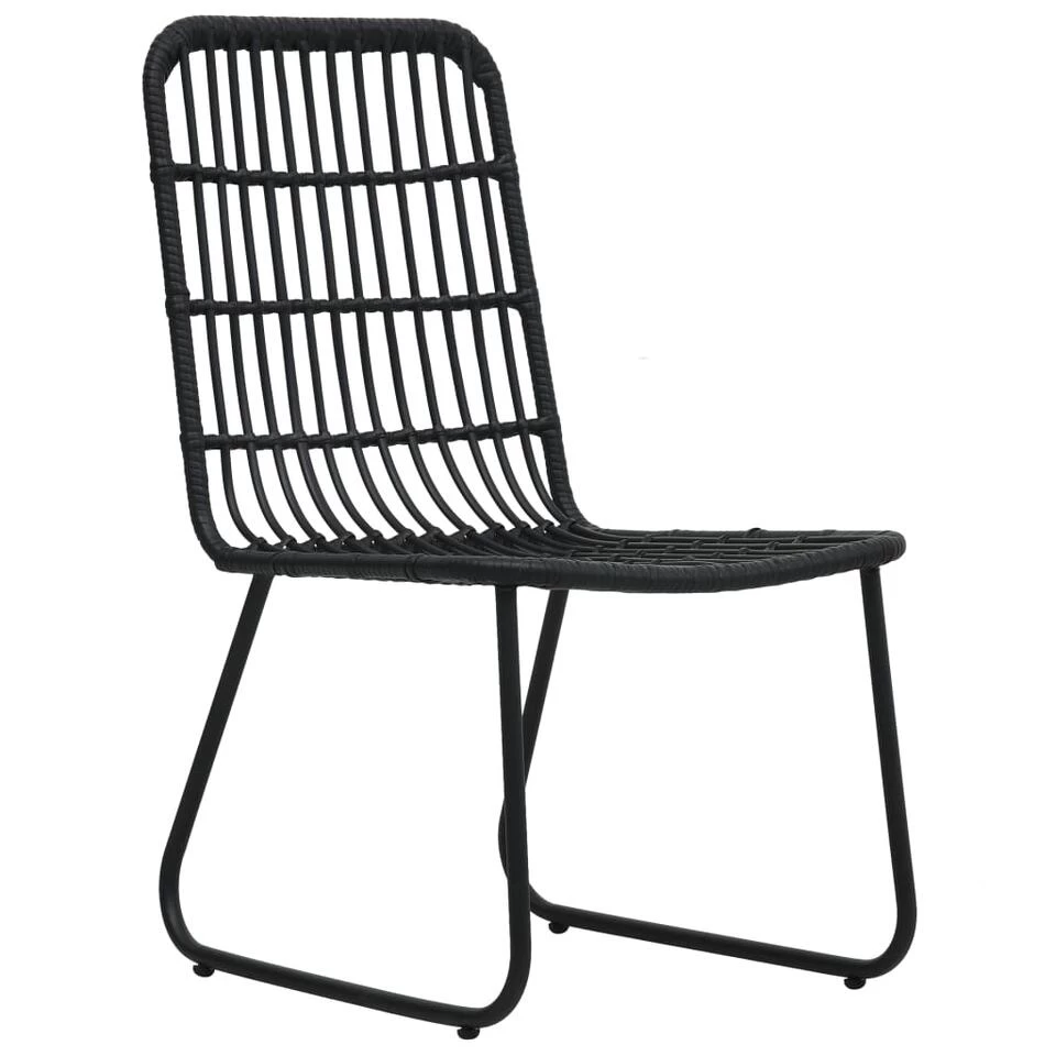 VidaXL Tuinstoelen 2 St Poly Rattan Zwart - Afbeelding 2