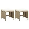 VidaXL Tuinkrukken 2 St Met Kussens Poly Rattan Beige