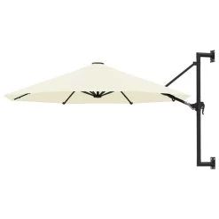 VidaXL Wandparasol Met Metalen Paal 300 Cm Zandkleurig