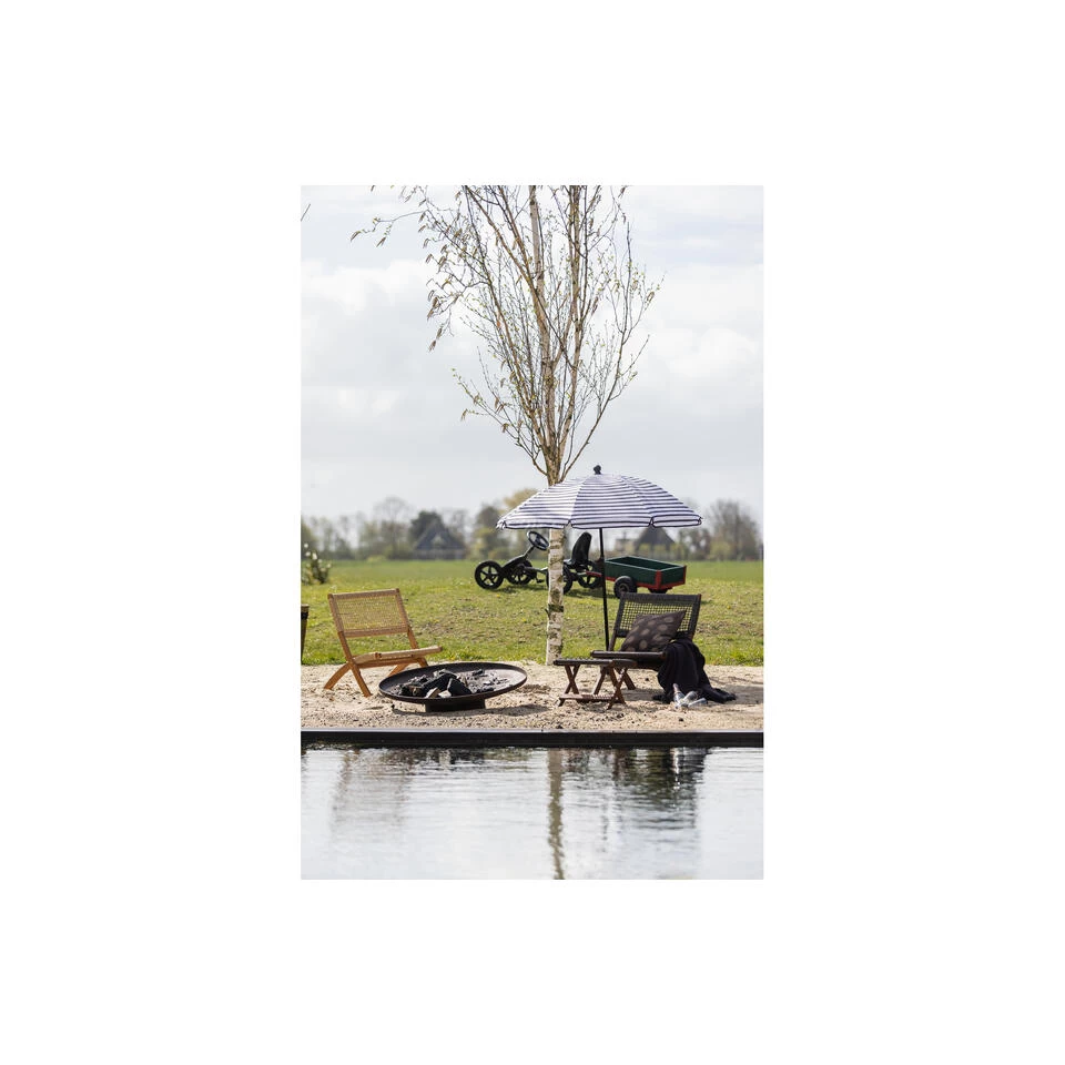 WOOOD Tuinvoetenbank Ruit Lois - Hout - Donkerbruin - 34x45x44 - Afbeelding 4