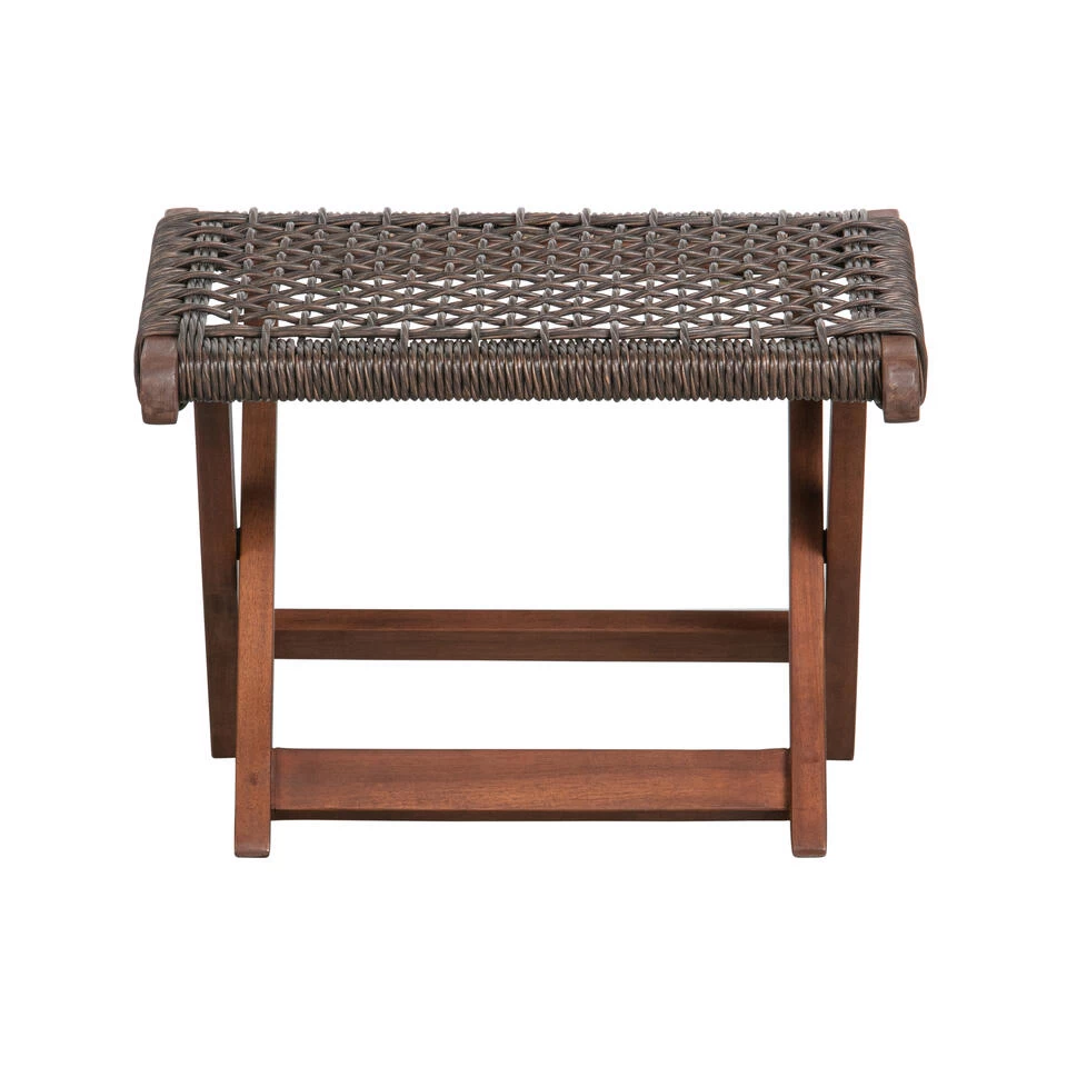 WOOOD Tuinvoetenbank Ruit Lois - Hout - Donkerbruin - 34x45x44