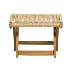 WOOOD Tuinvoetenbank Ruit Lois - Hout - Naturel - 34x45x44