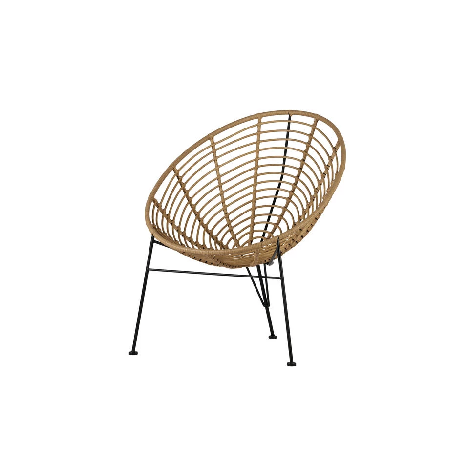 WOOOD Loungestoel Buiten Jane - PE/Metaal - Naturel - 88x72x81