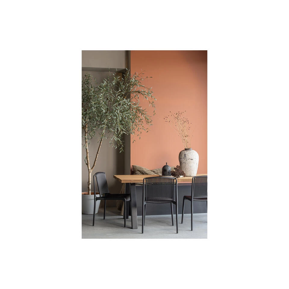 WOOOD Tuinstoel Billie - Kunststof - Zwart - Set Van 4 - Afbeelding 4