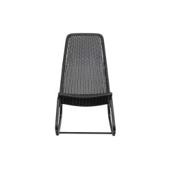 WOOOD Schommelstoel Buiten Tom - Rattan - Zwart - 97x51x95