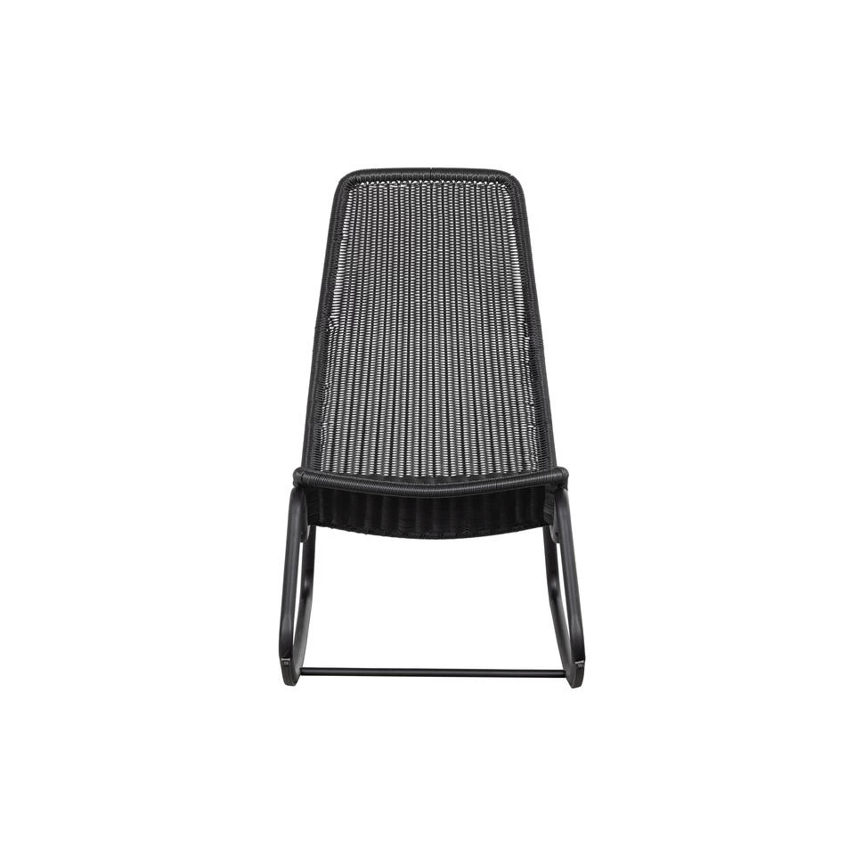 WOOOD Schommelstoel Buiten Tom - Rattan - Zwart - 97x51x95