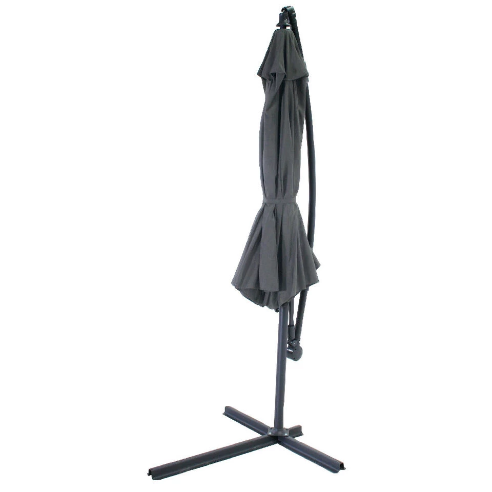 SenS-Line Menorca Zweefparasol Rond - Ø 300 Cm - Antraciet - Afbeelding 2