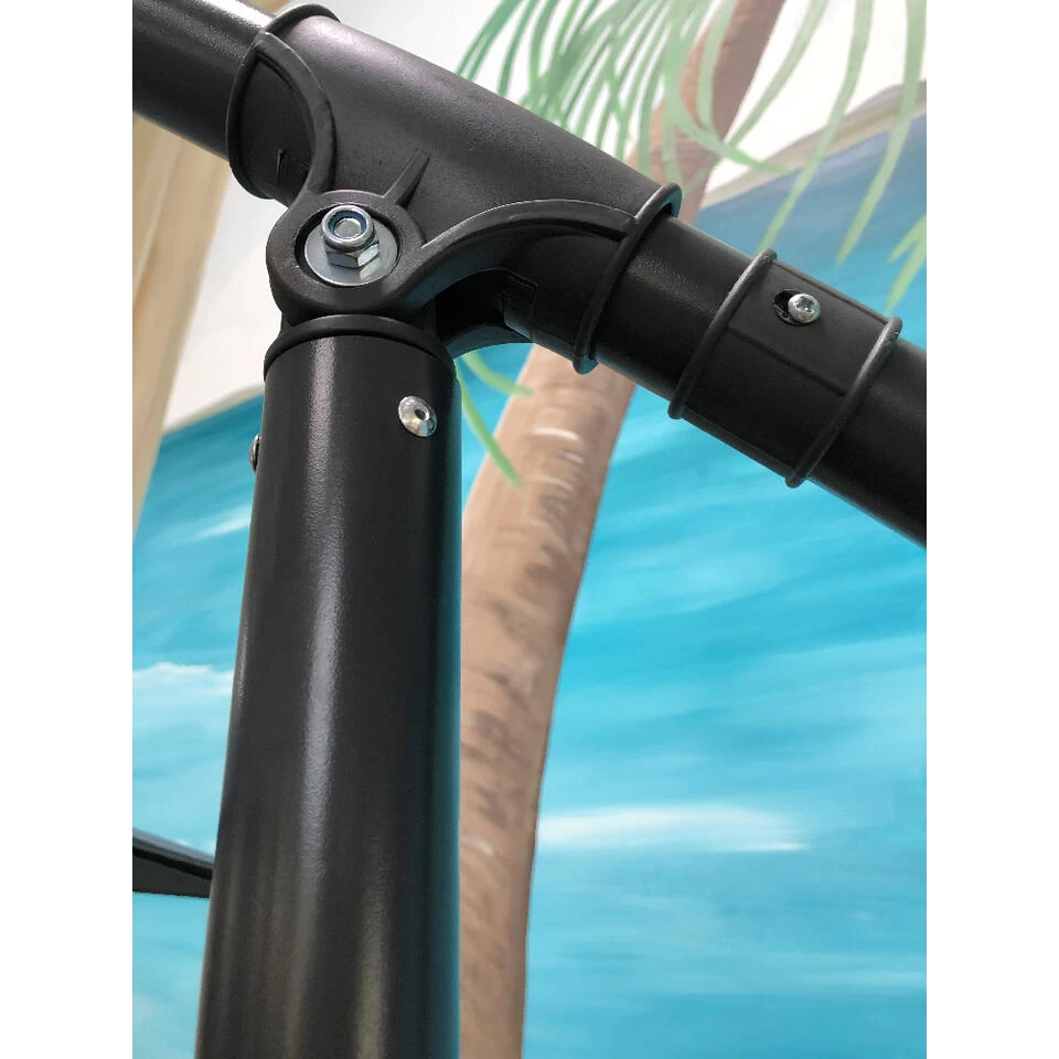 SenS-Line Menorca Zweefparasol Rond - Ø 300 Cm - Antraciet - Afbeelding 4