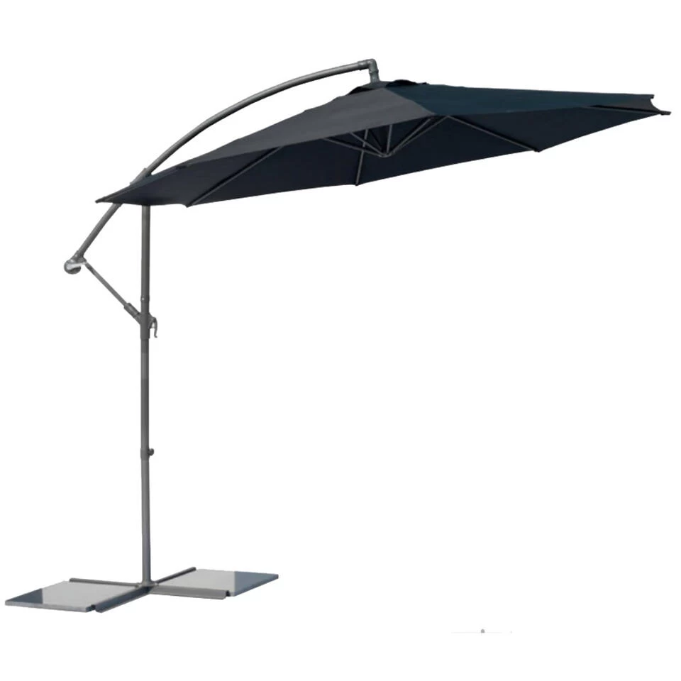 SenS-Line Menorca Zweefparasol Rond - Ø 300 Cm - Antraciet