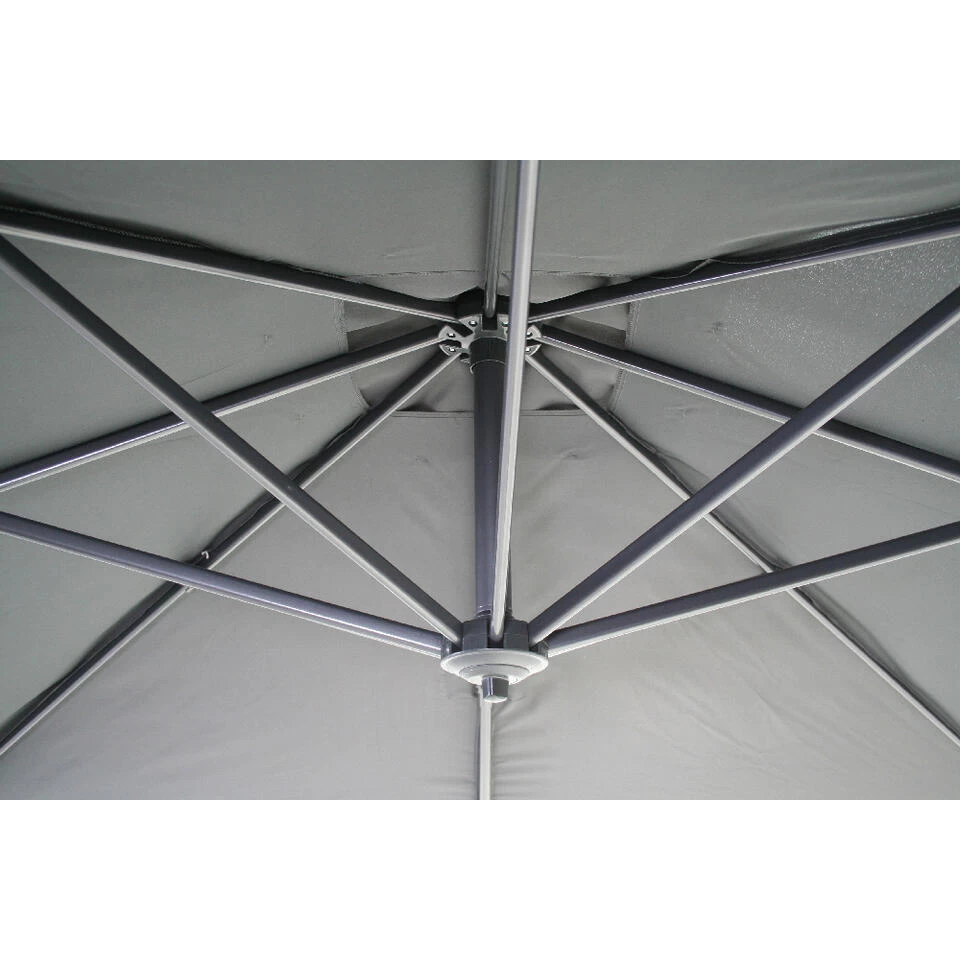 SenS-Line Honolulu Zweefparasol Vierkant - 250x250 Cm - Antraciet - Afbeelding 2