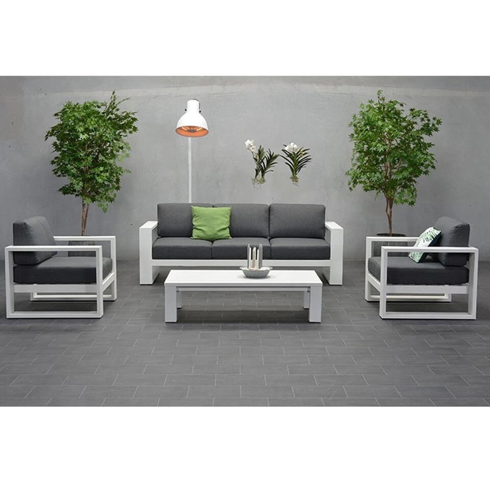 Garden Impressions Plaza 3-zits Lounge Tuinbank - Mat Wit - Afbeelding 2