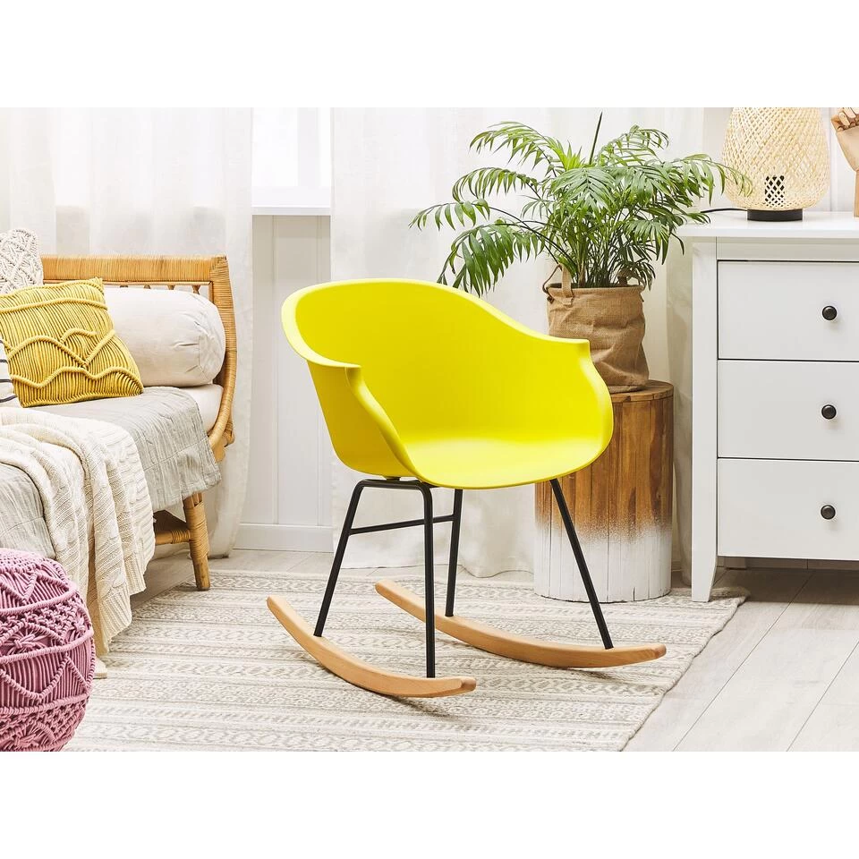 Beliani Schommelstoel HARMONY - Geel Polypropyleen - Afbeelding 2