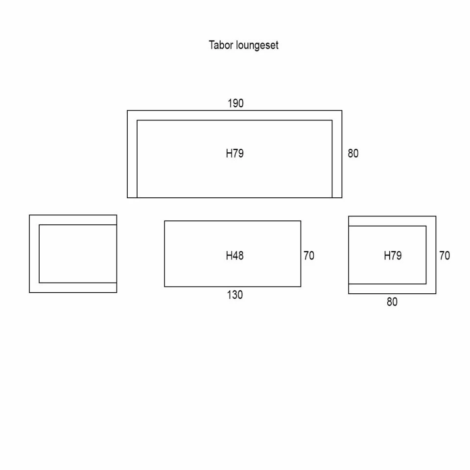 Garden Impressions Tabor Loungeset 4-delig - Mystic Grey - Afbeelding 3