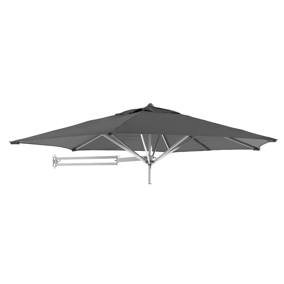 Easysol Muurparasol - Hexagonaal / Rond - 250 Cm Diameter - Grijs - Afbeelding 3