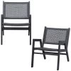 WOOOD Pem Fauteuil Outdoor - Aluminium - Zwart - Set Van 2