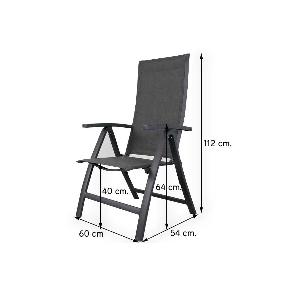 VDG Corsica Verstelbare Tuinstoel - Antraciet - Afbeelding 2
