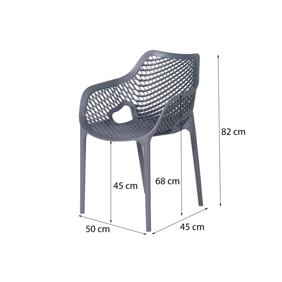 VDG - Madino Air Stapelbare Stoel - Grijs - Afbeelding 2