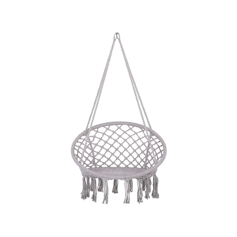 Beliani Hangstoel GABELLA - Grijs Katoen