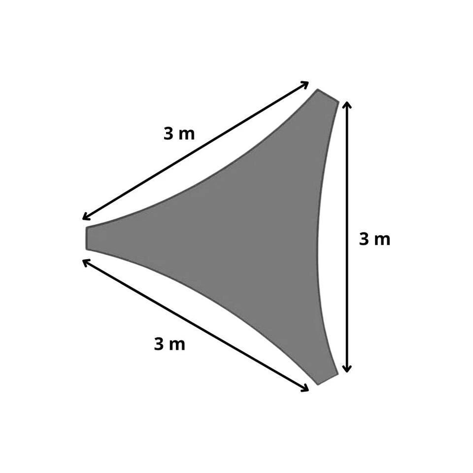 Orange85 Schaduwdoek Driehoek Grijs 3x3x3 Meter Polyester - Afbeelding 3