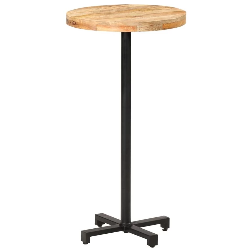 VidaXL Bartafel Rond Ø60x110 Cm Ruw Mangohout