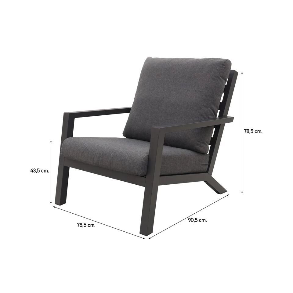 VDG Atlanta Loungestoel - Antraciet - Afbeelding 2