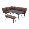 GI Sergio Lounge Dining Set Links - Black/Copper - 4-delig