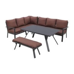GI Sergio Lounge Dining Set Links - Black/Copper - 4-delig