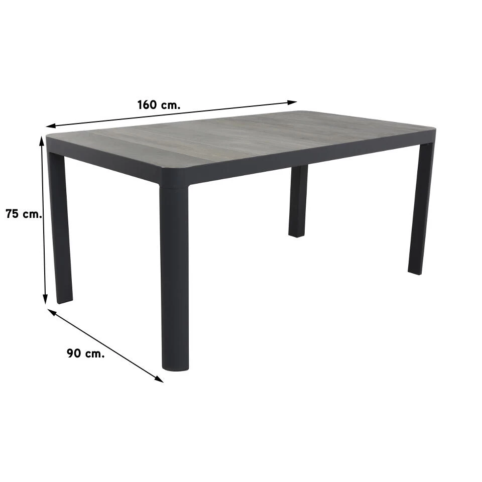 VDG Queens Tuintafel Antraciet - 160 X 90 Cm - Afbeelding 2