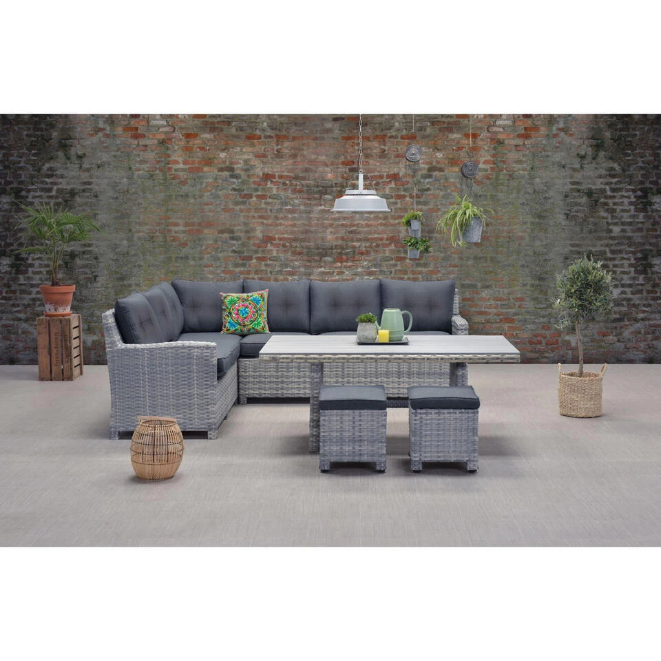 Garden Impressions Alaska Lounge Dining Set 6-delig Links - Grijs - Afbeelding 2