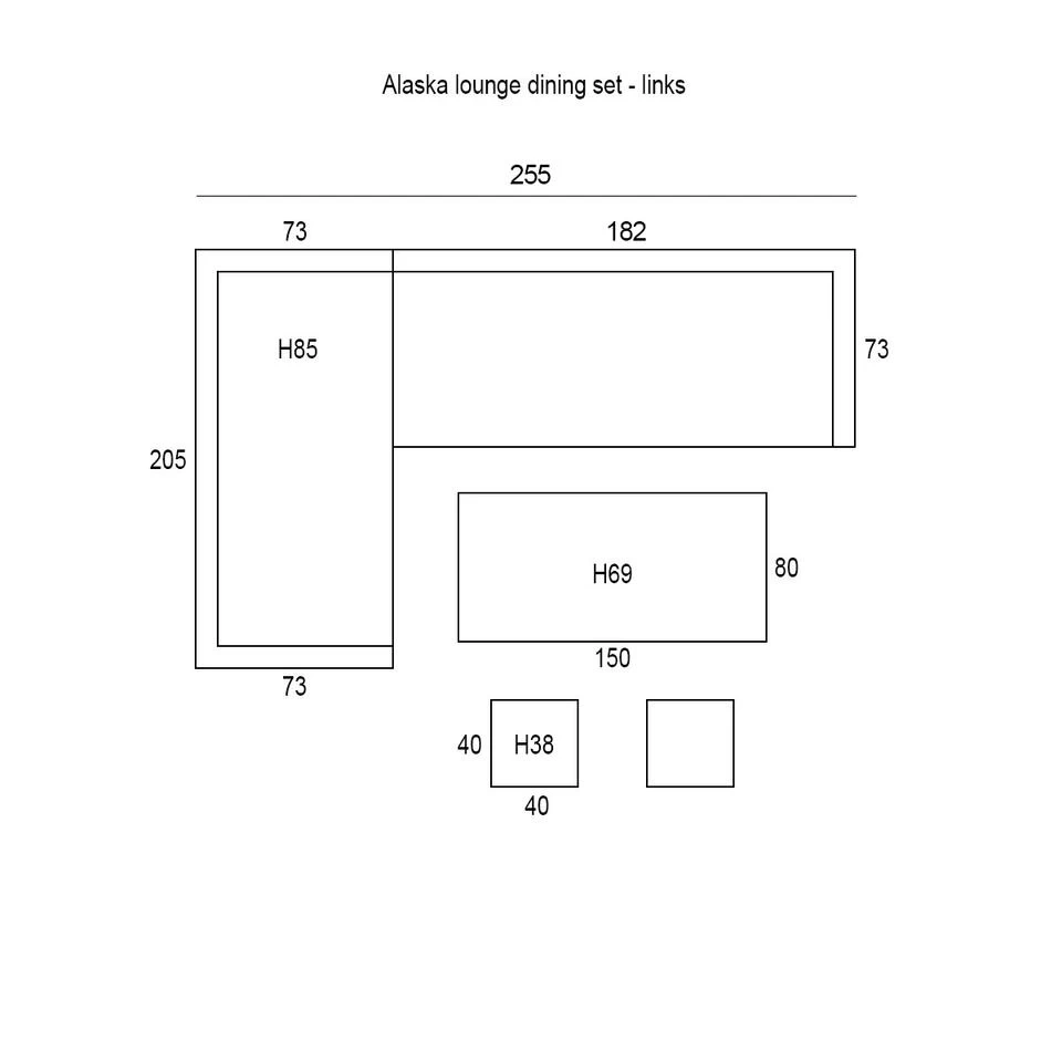 Garden Impressions Alaska Lounge Dining Set 6-delig Links - Grijs - Afbeelding 3