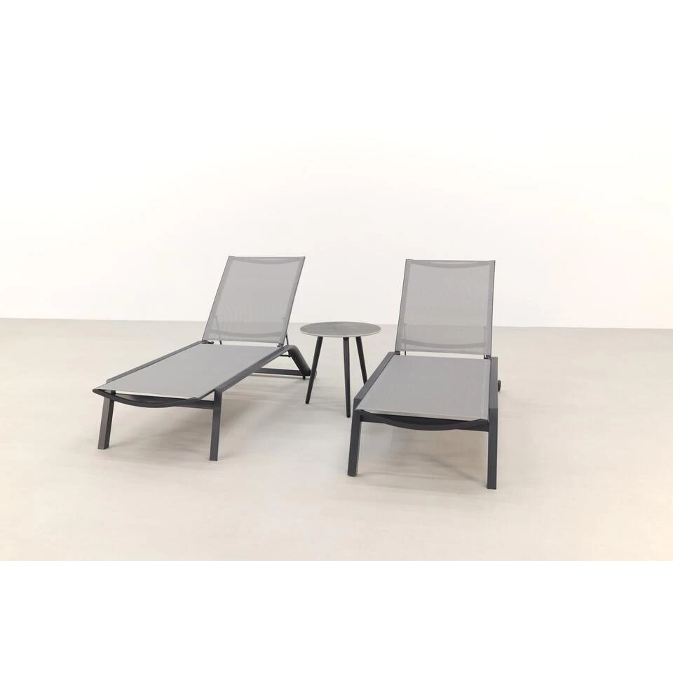 VDG Cairns Ligbedden + Bijzettafel Brasilia - Antraciet - Afbeelding 2