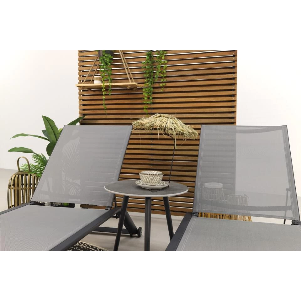 VDG Cairns Ligbedden + Bijzettafel Brasilia - Antraciet - Afbeelding 4