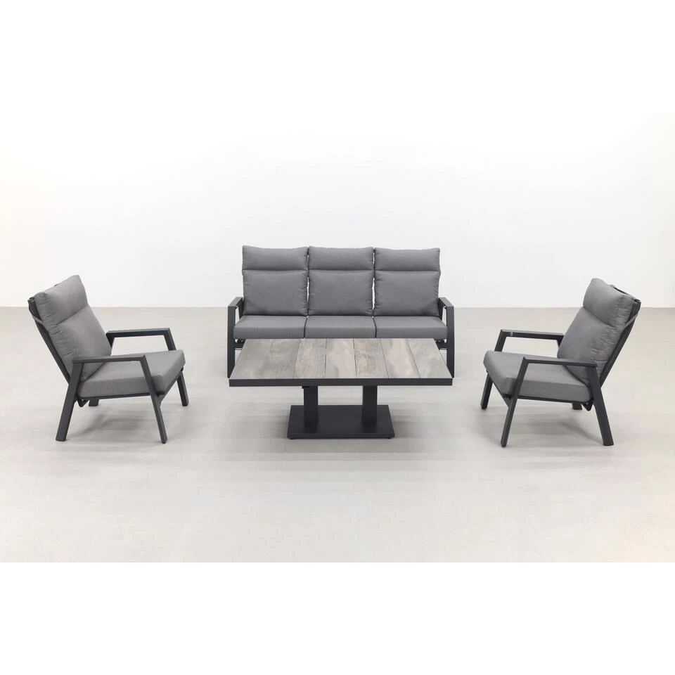 VDG Azoren/Jersey Stoel- 3-zitsbank Loungeset Verstelbaar - Antraciet - Afbeelding 2