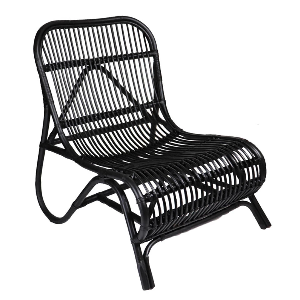 Giga Meubel Loungestoel Rotan Zwart - 65x71x78cm